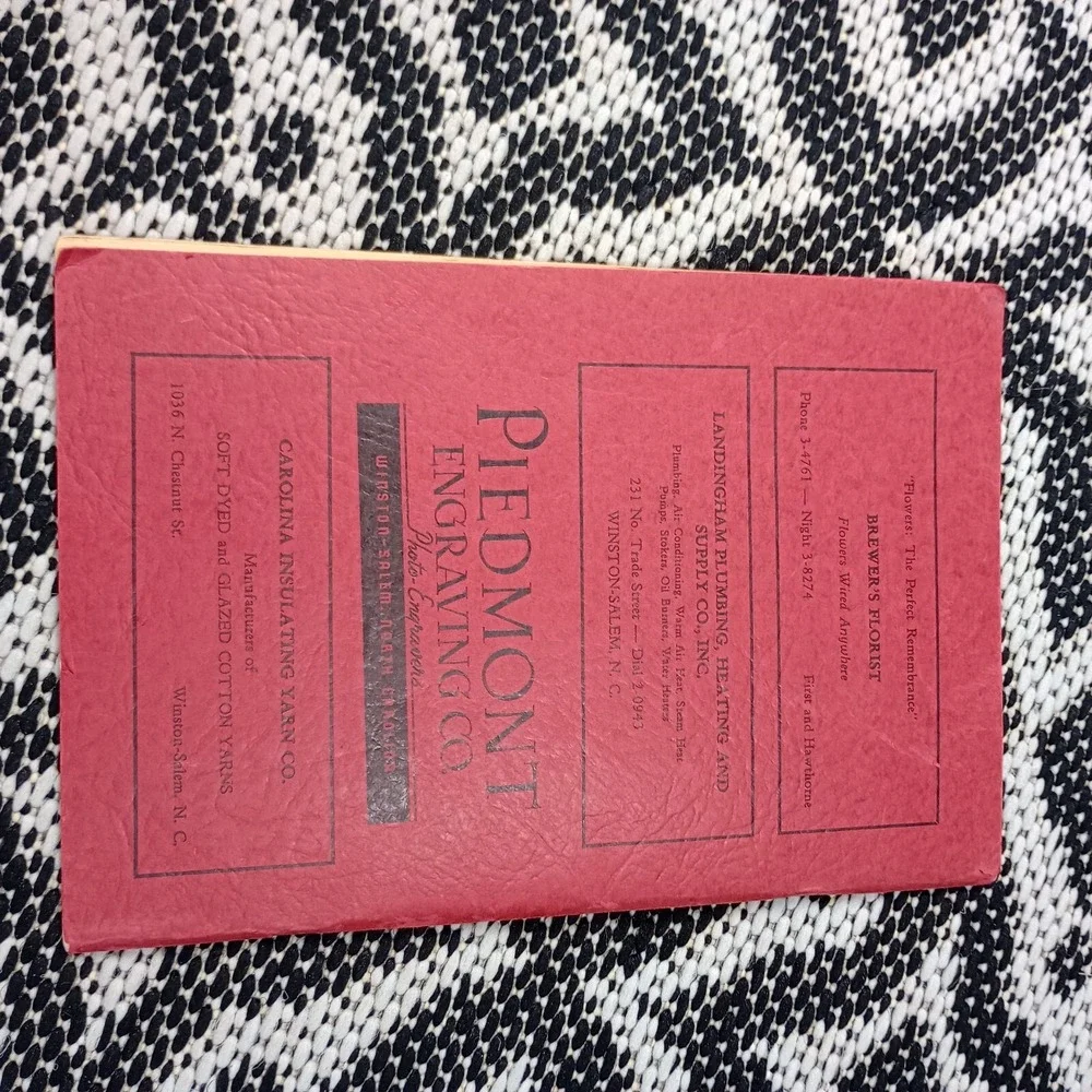 What's Cookin'? ‎ 1948  1st ED. Winston-Salem Woman's  Club Cookbook